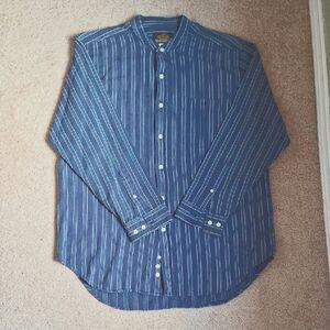 Sedgefield  Men's Blue Striped Shirt, L